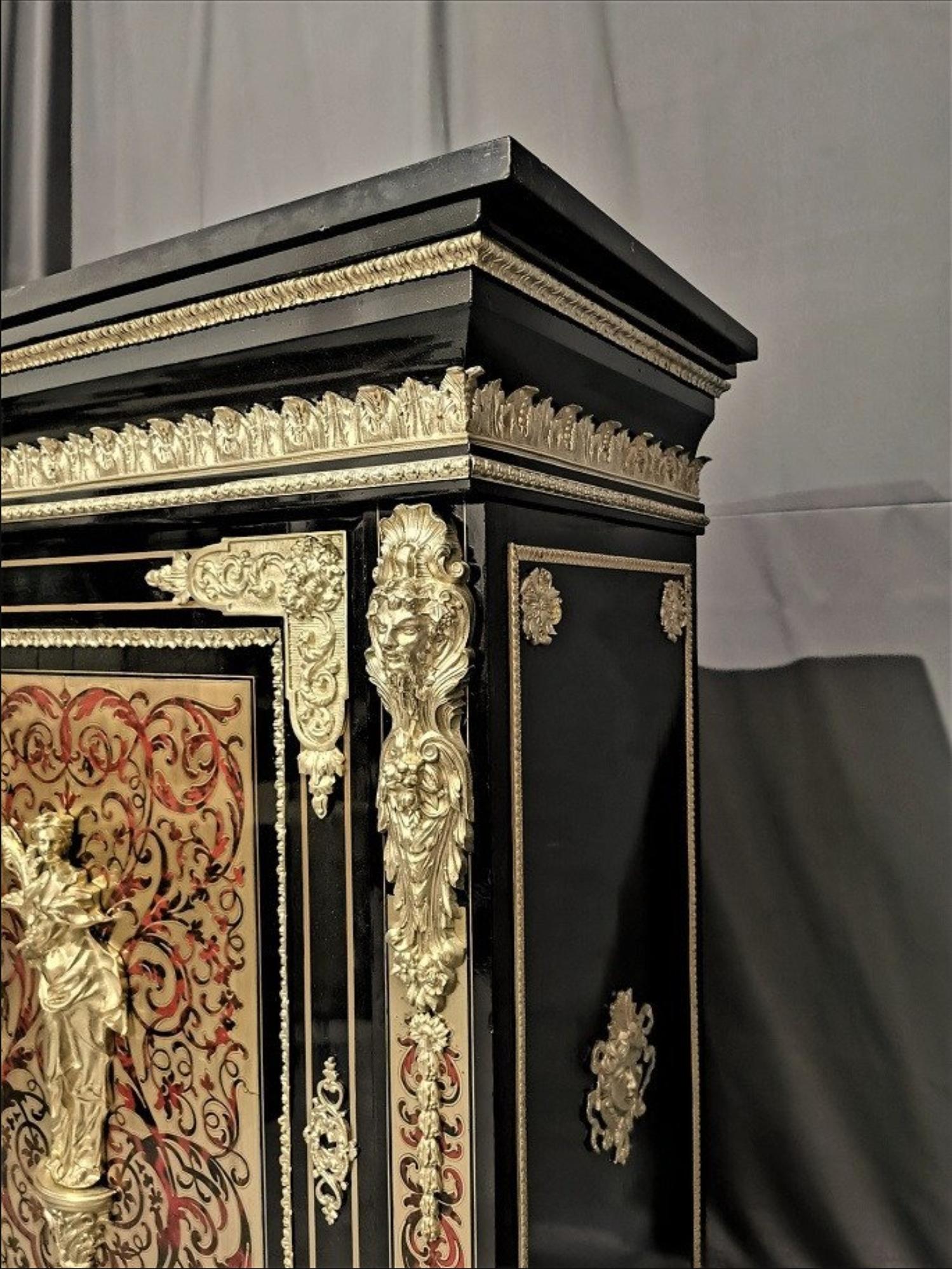 Pretot Cabinet Napoleon III in Boulle Marquetry, France, 19th Century In Good Condition In Paris, FR