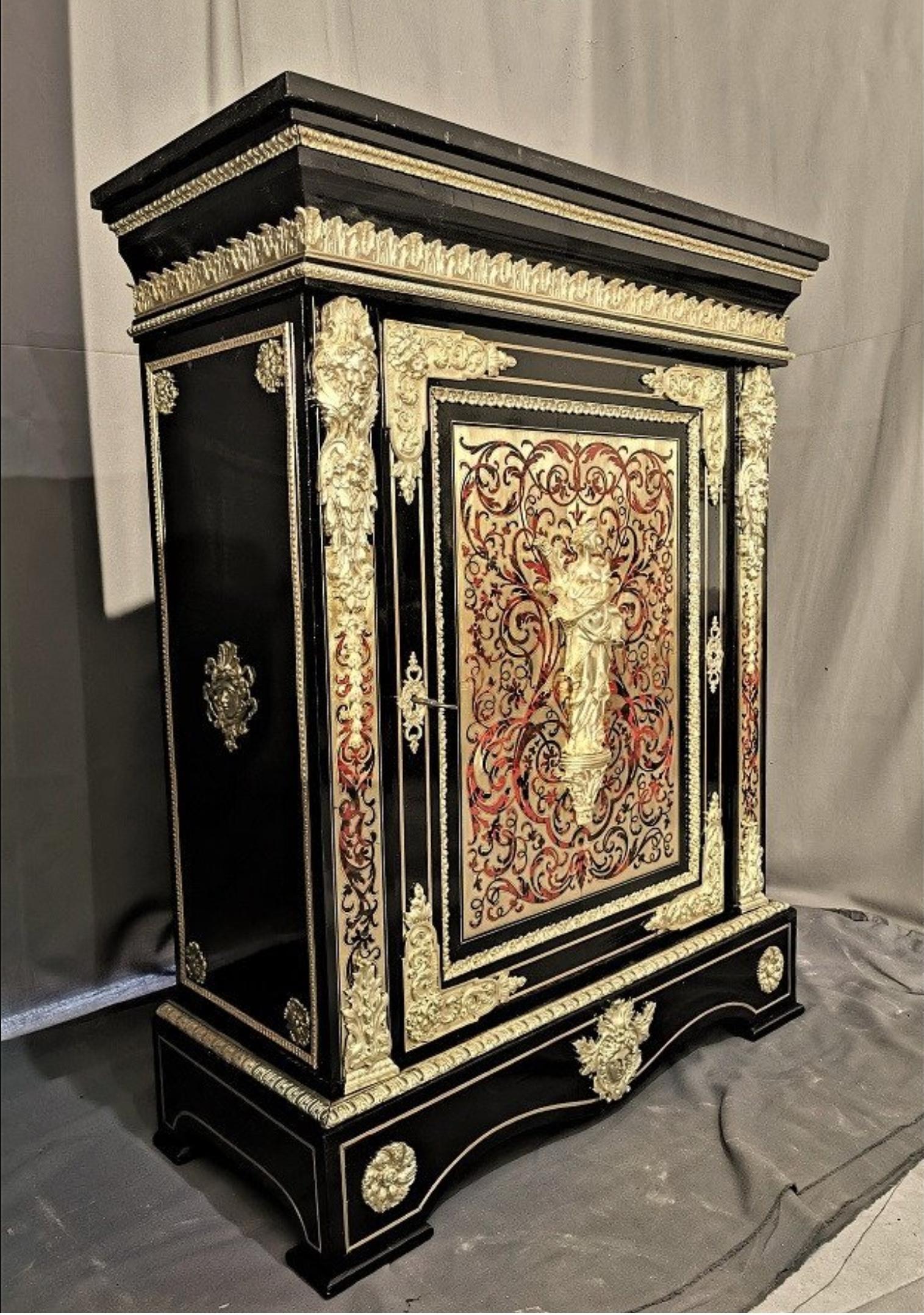 Pretot Cabinet Napoleon III in Boulle Marquetry, France, 19th Century 1