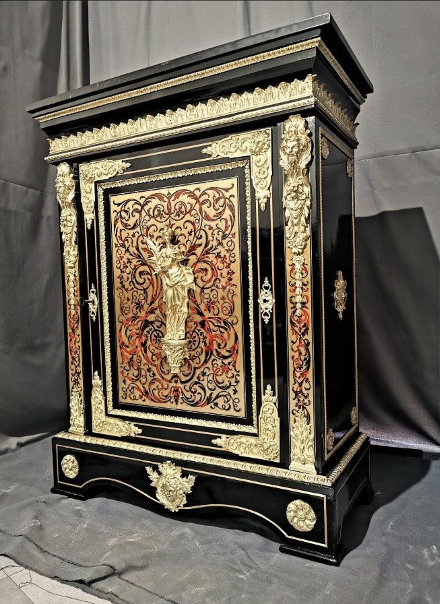 Pretot Cabinet Napoleon III in Boulle Marquetry, France, 19th Century 2