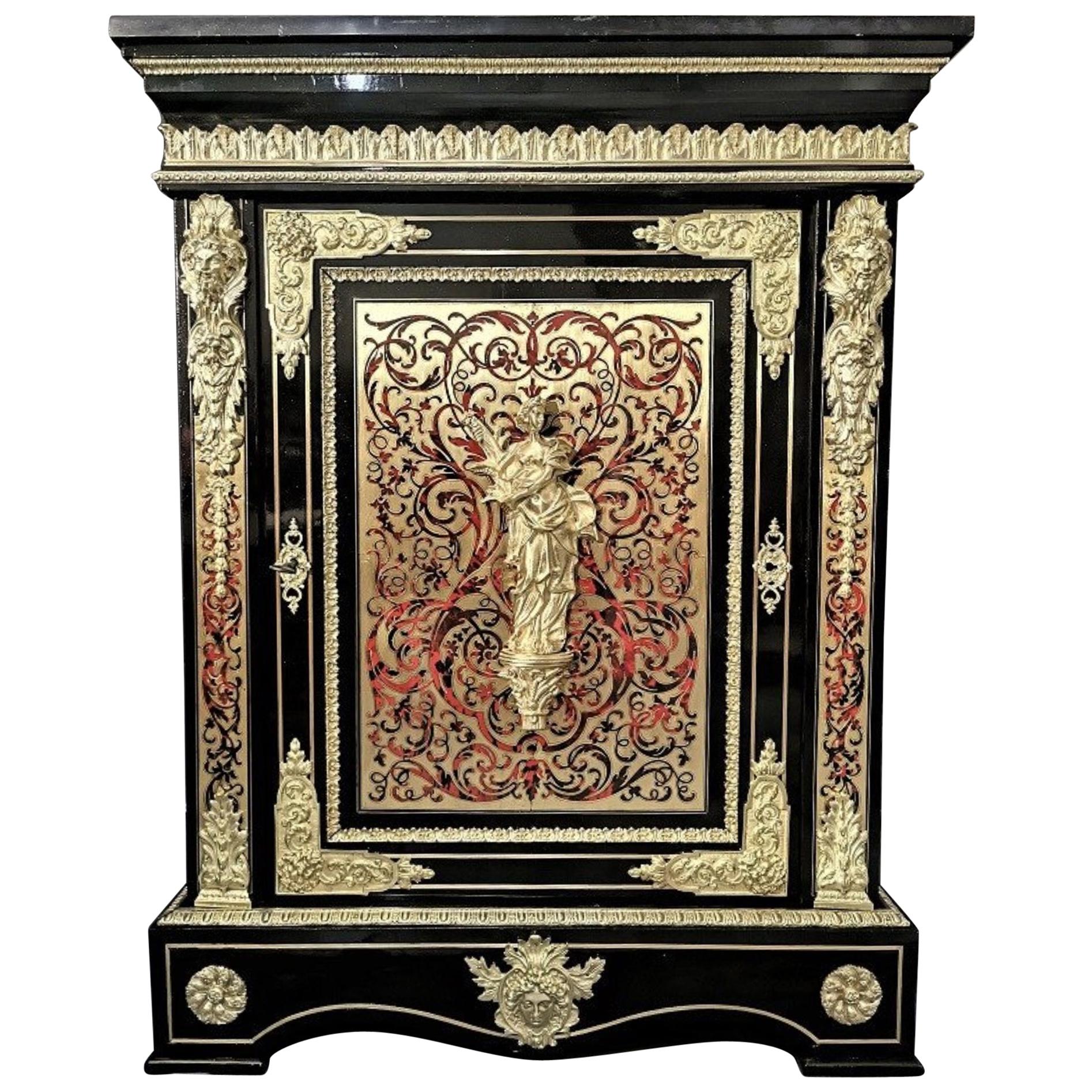 Pretot Cabinet Napoleon III in Boulle Marquetry, France, 19th Century