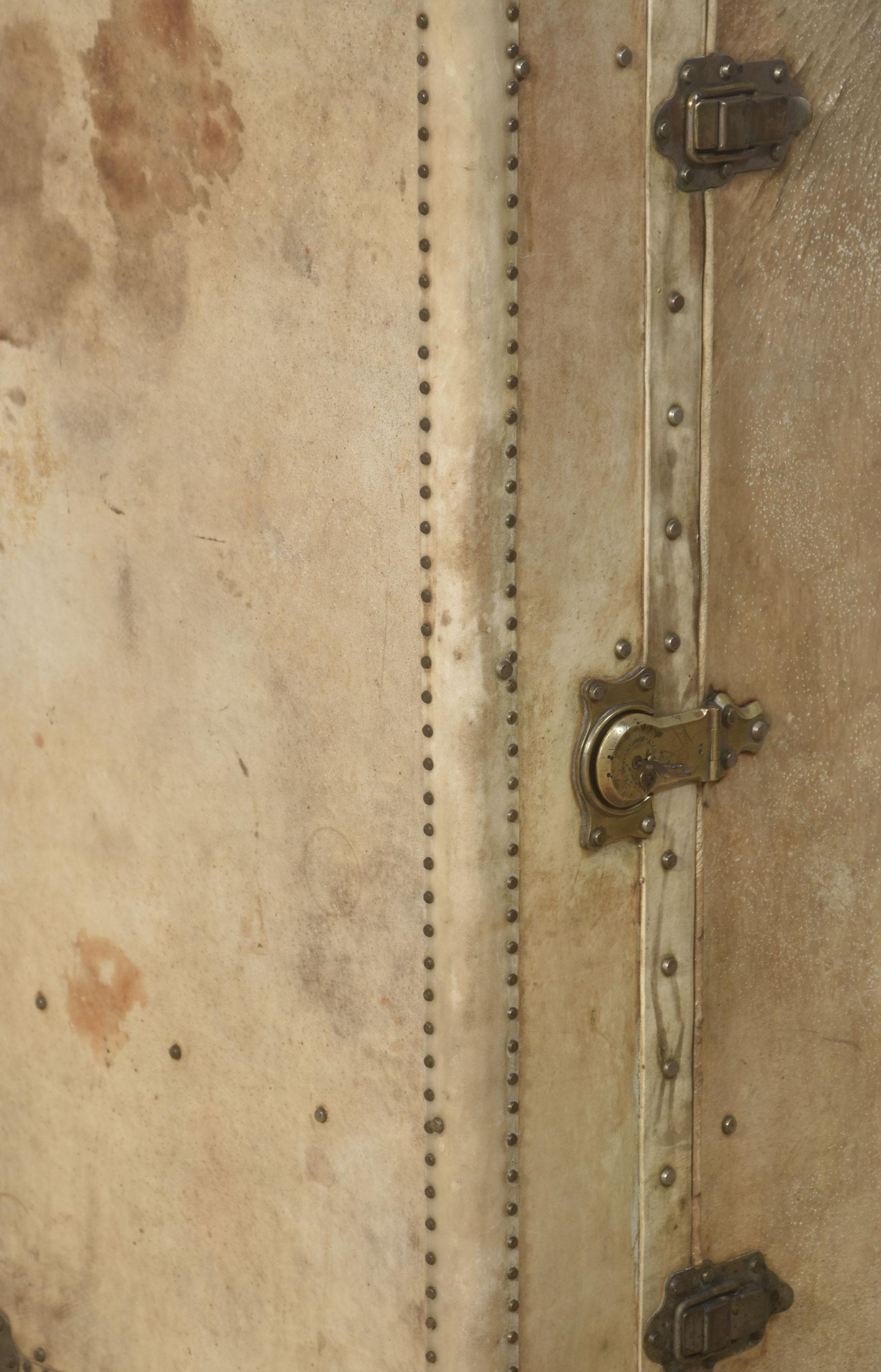 Leather Pretot Paris leather traveling trunk For Sale