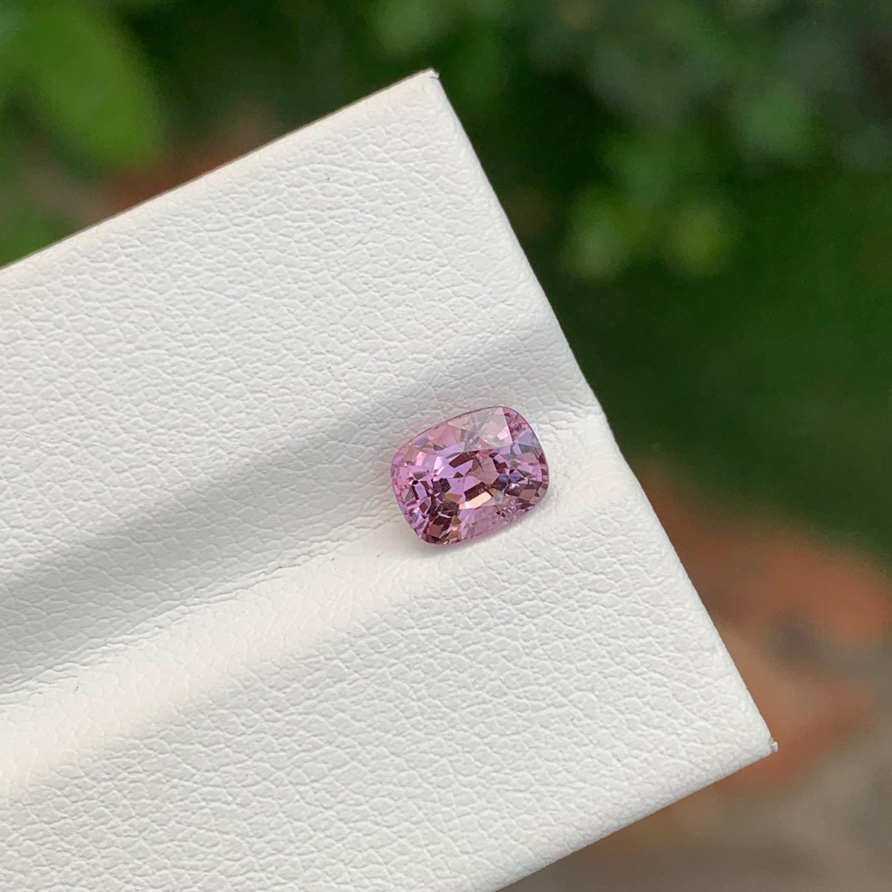 Pretty 1.20 Carat Natural Purplish Pink Loose Spinel Cushion Shape From Myanmar For Sale 1