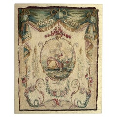 Pretty 18th century French Aubusson silk tapestry