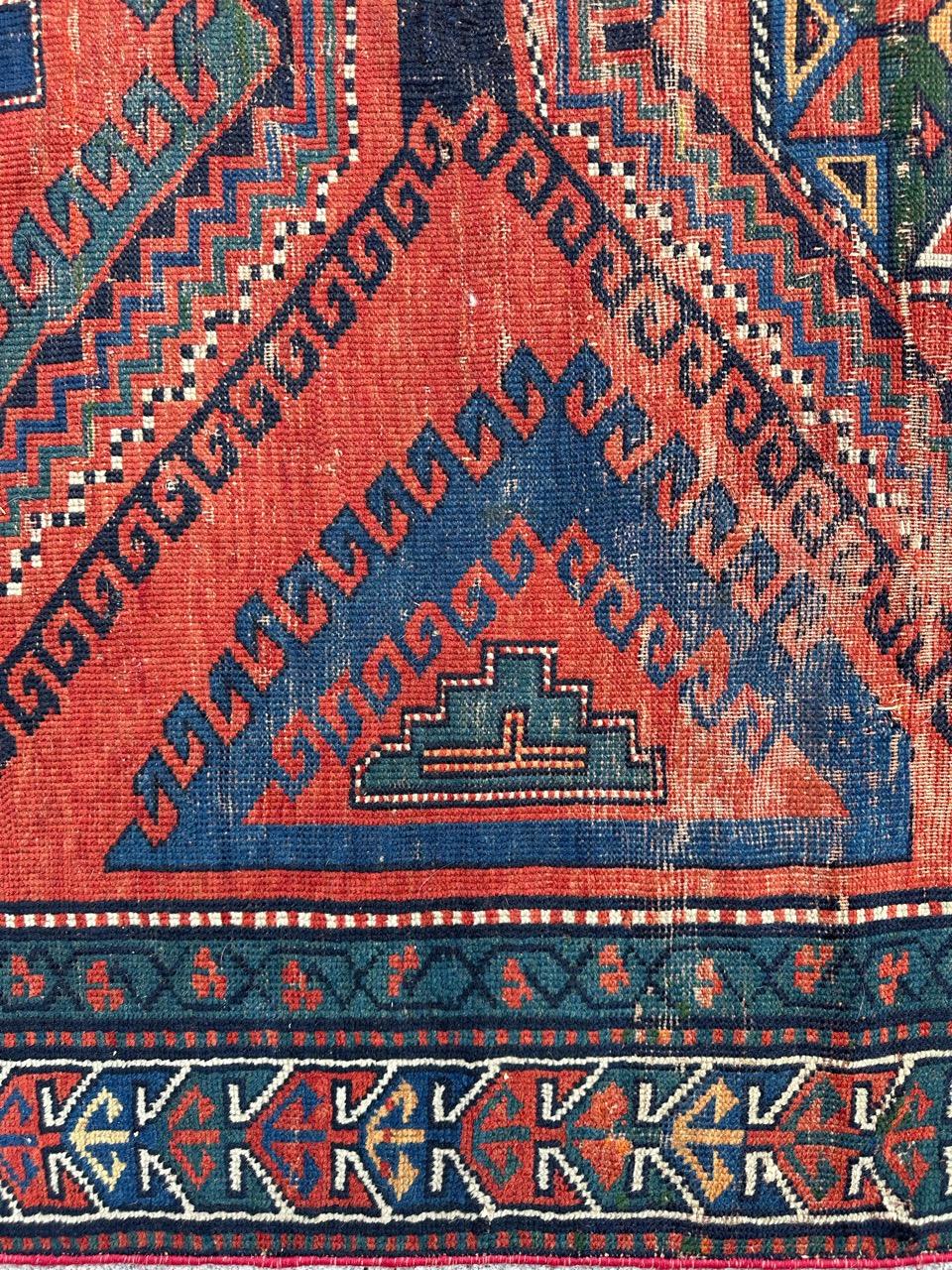 Bonita alfombra kazaka caucásica del siglo XIX en venta 3