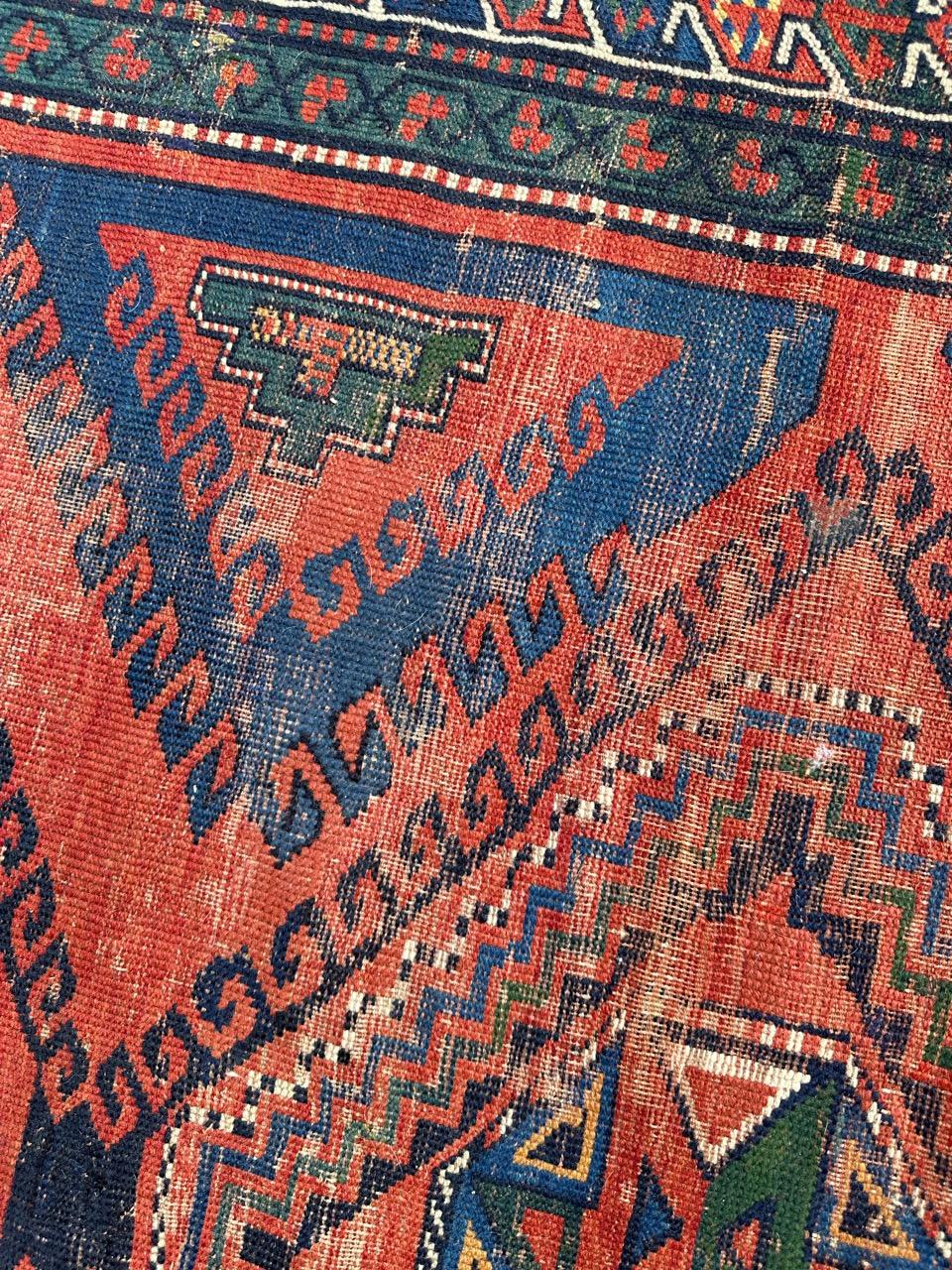 Bonita alfombra kazaka caucásica del siglo XIX en venta 5