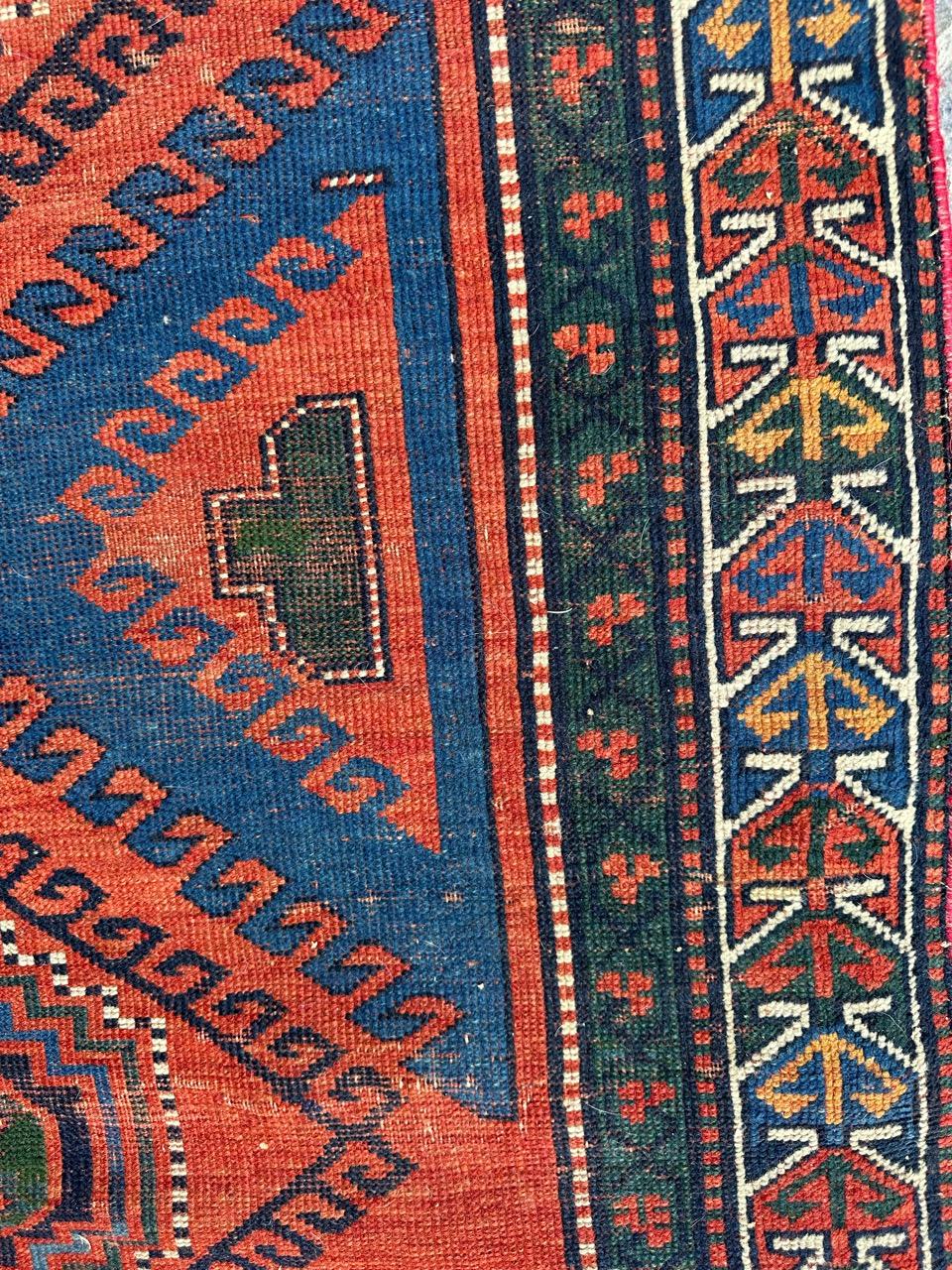 Bonita alfombra kazaka caucásica del siglo XIX en venta 9