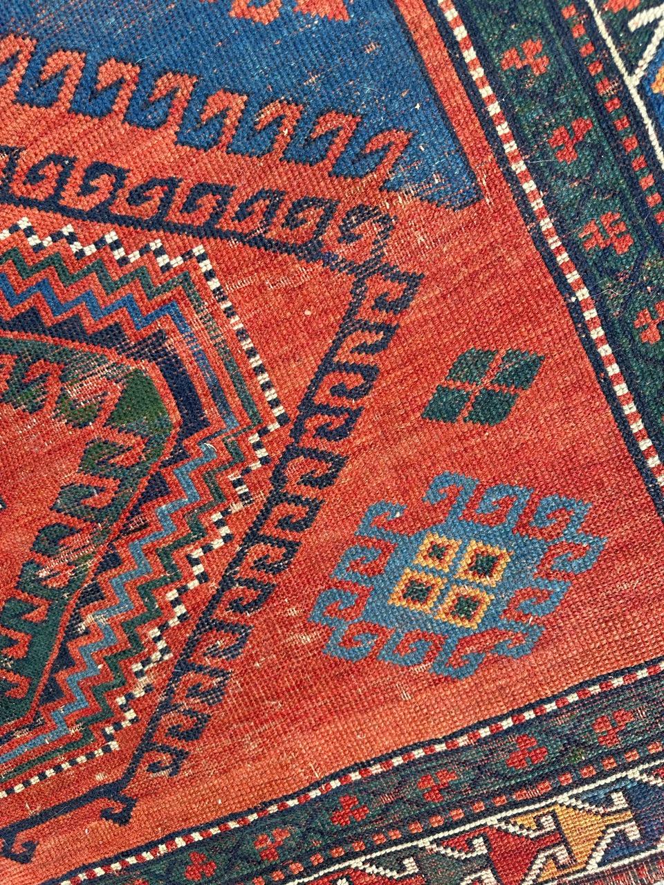 Bonita alfombra kazaka caucásica del siglo XIX en venta 10