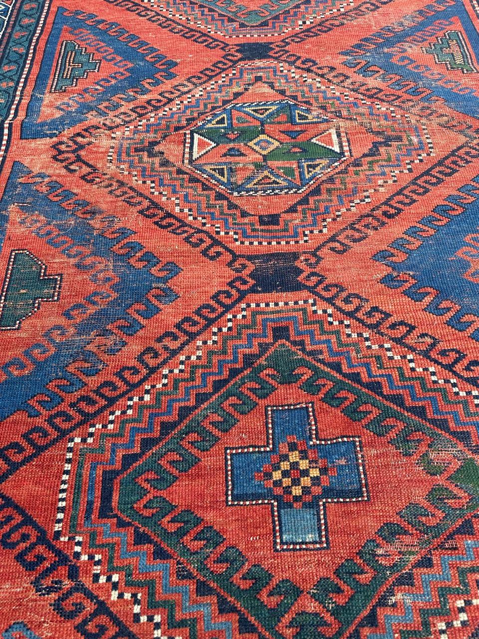 Bonita alfombra kazaka caucásica del siglo XIX en venta 11