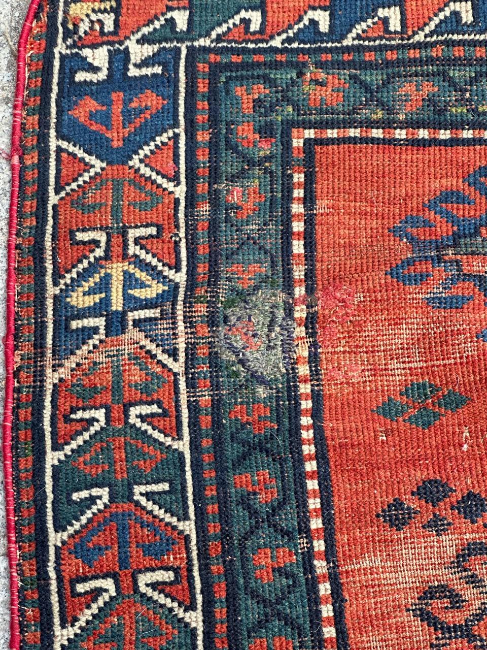 Bonita alfombra kazaka caucásica del siglo XIX en venta 12