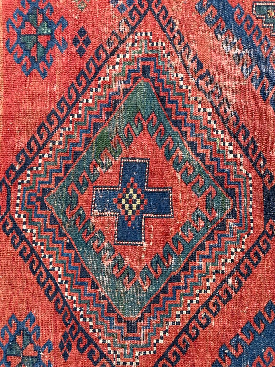 Bonita alfombra kazaka caucásica del siglo XIX en venta 1