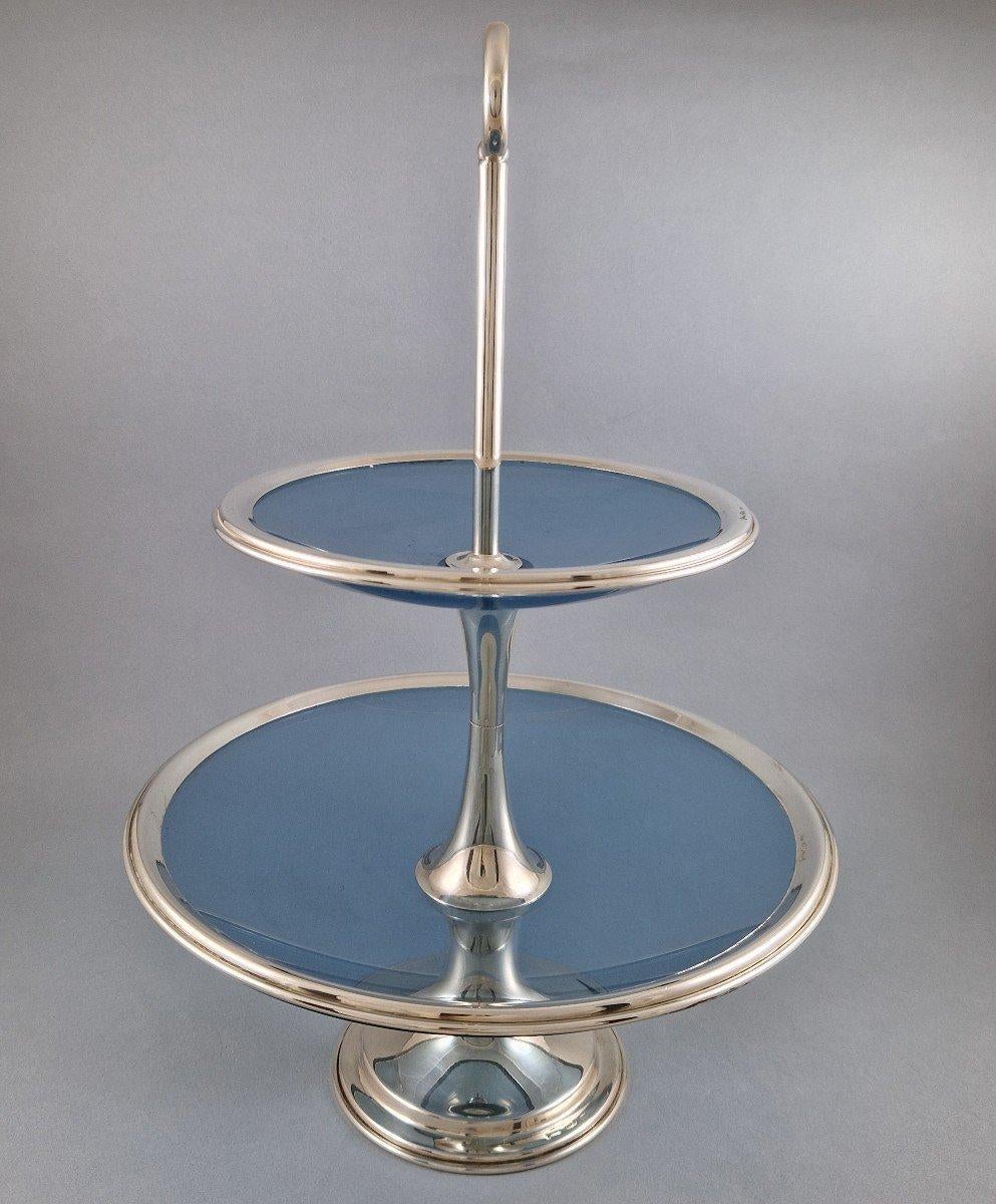 Pretty 2-Tier Cup in Glass & Sterling Silver For Sale 1