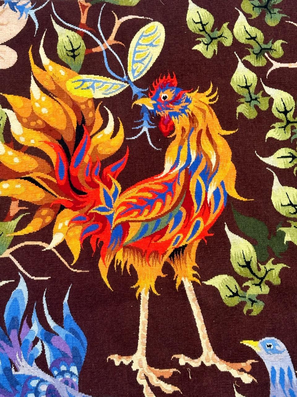 Bonito tapiz de Aubusson francés moderno del siglo XX de 