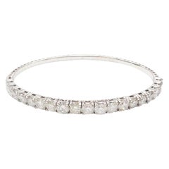PRETTY, Bracelet flexible en or blanc 14k avec 5,42 ct de diamants