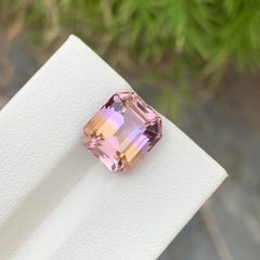 Pretty 5.95 Carat Natural Loose Ametrine Trystine Asscher Shape Gem For Ring