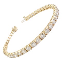 PRETTY, 9.86 ct Diamond Tennis Bracelet, 14K Yellow Gold