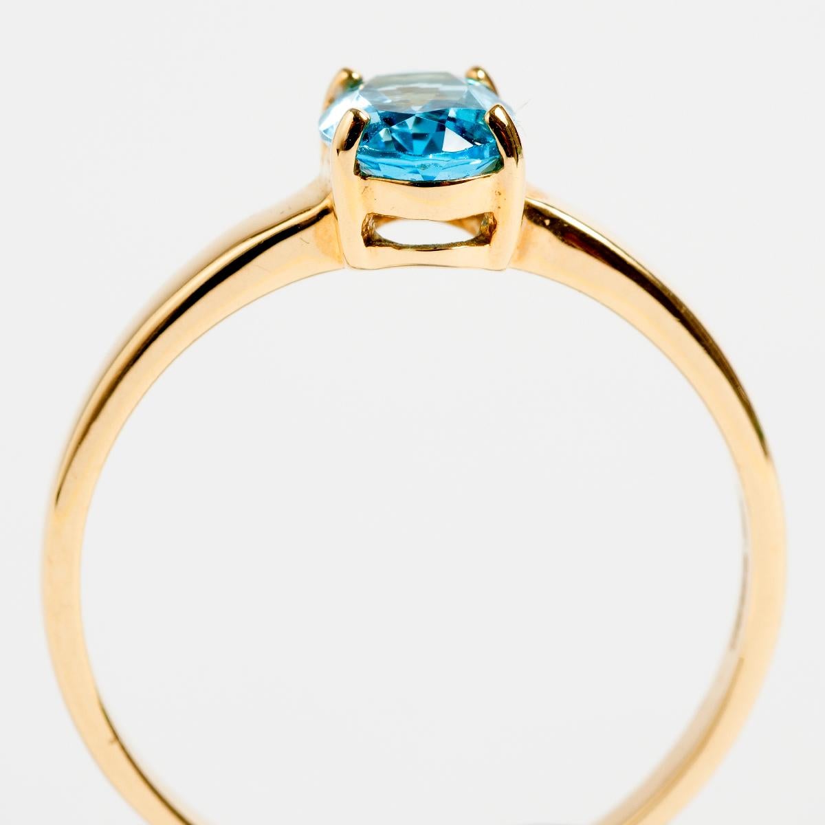 swiss blue topaz ring yellow gold