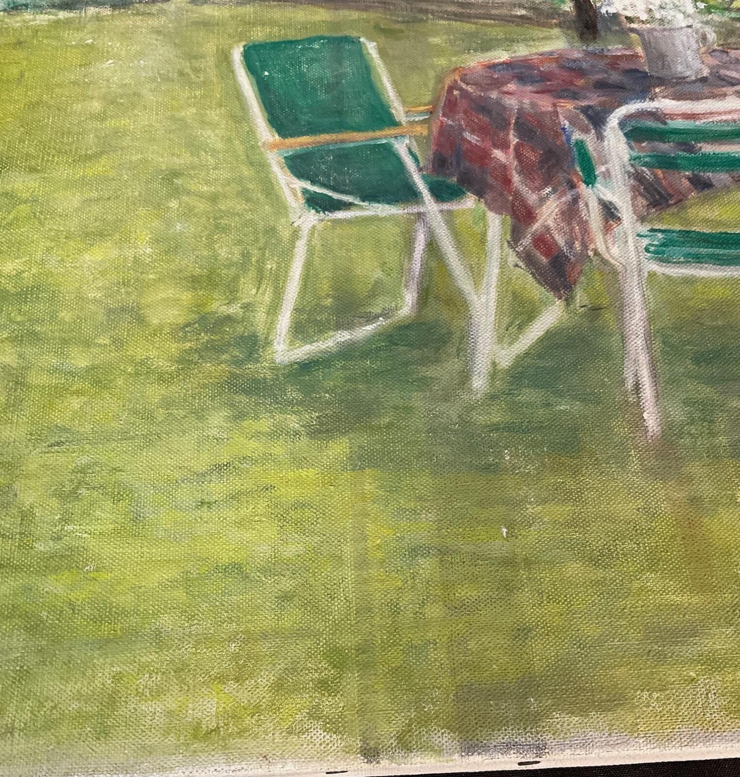 Hübsche Acrylmalerei Landschaft Thema J. Boving, Mâconnais Künstler - 2Y592 im Angebot 5