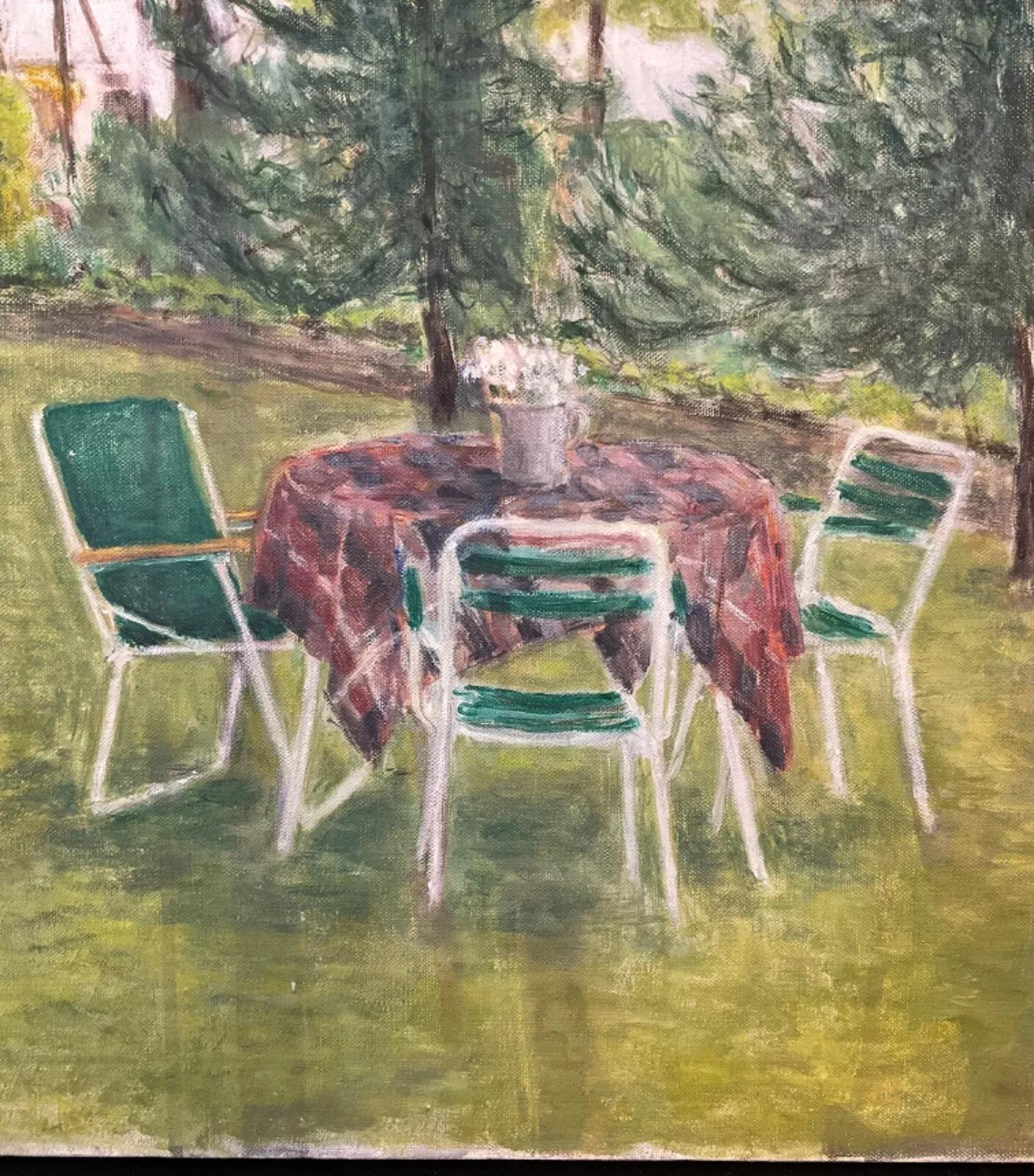 Hübsche Acrylmalerei Landschaft Thema J. Boving, Mâconnais Künstler - 2Y592 (Französisch) im Angebot
