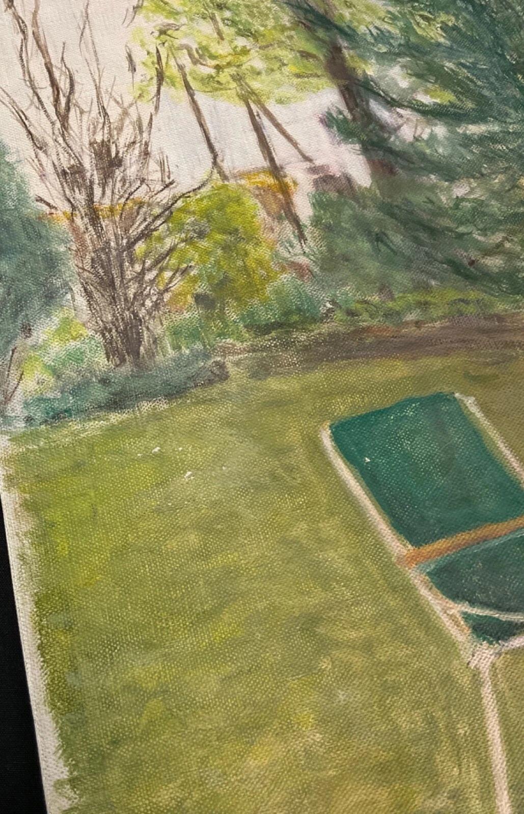 Hübsche Acrylmalerei Landschaft Thema J. Boving, Mâconnais Künstler - 2Y592 im Angebot 1