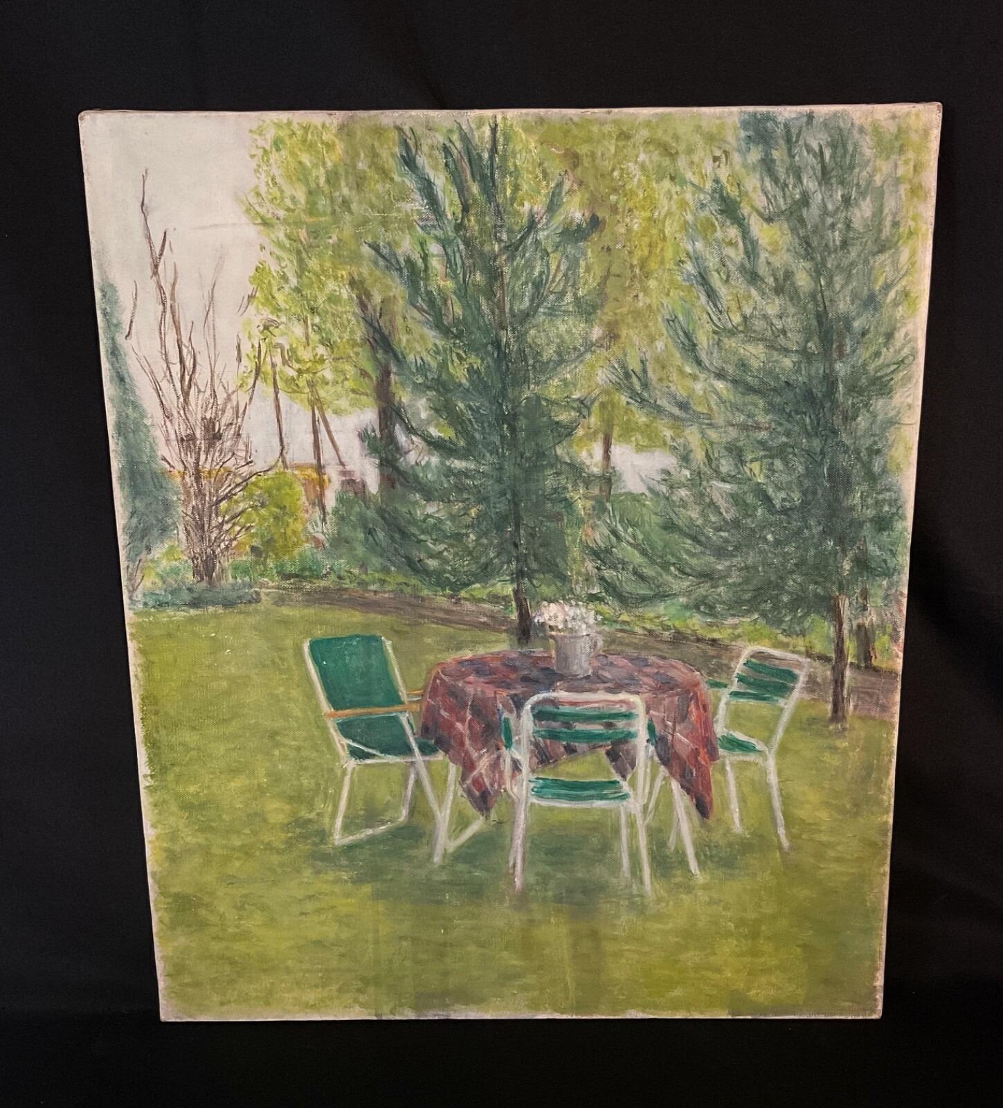 Hübsche Acrylmalerei Landschaft Thema J. Boving, Mâconnais Künstler - 2Y592 im Angebot 2