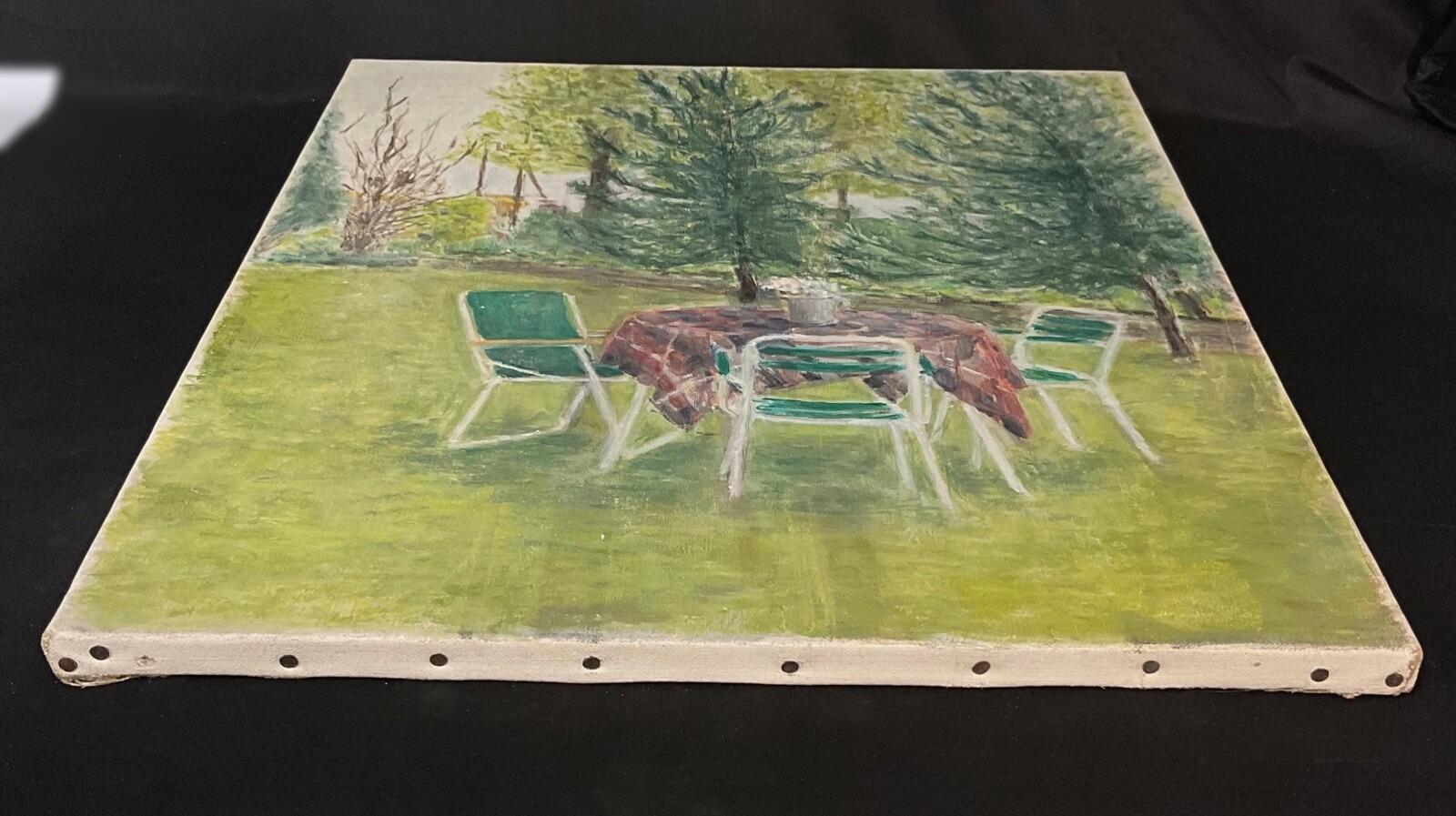 Hübsche Acrylmalerei Landschaft Thema J. Boving, Mâconnais Künstler - 2Y592 im Angebot 3
