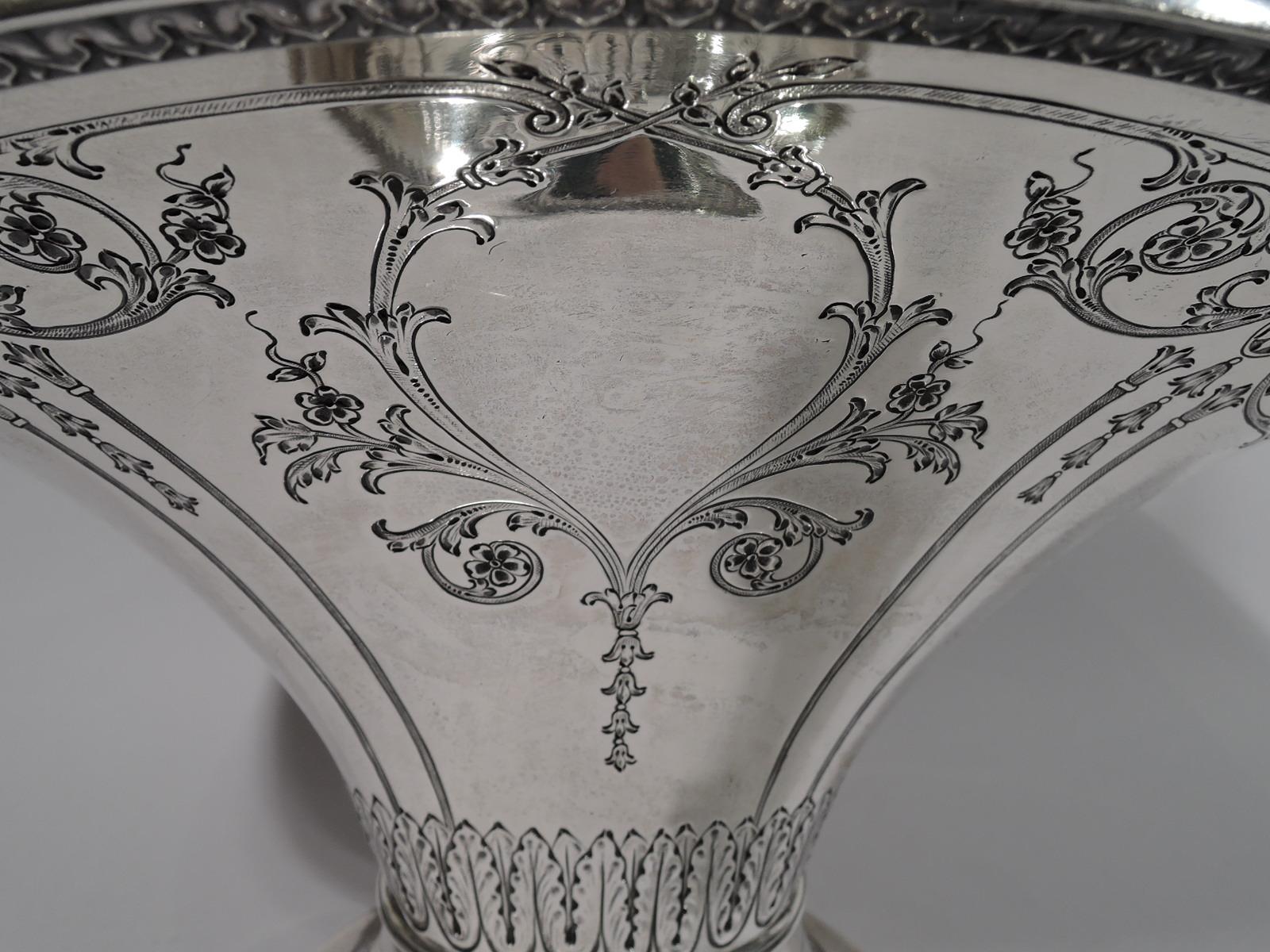 Early 20th Century Pretty American Art Nouveau Sterling Silver Bridal Basket by Gorham
