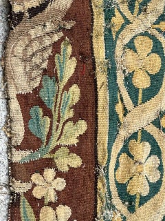 Pretty antique 17th century French Aubusson Tapestry fragment