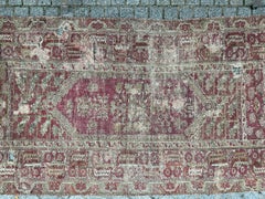 Bobyrug’s Pretty Antique 18th century distressed Turkish Ghyordes rug