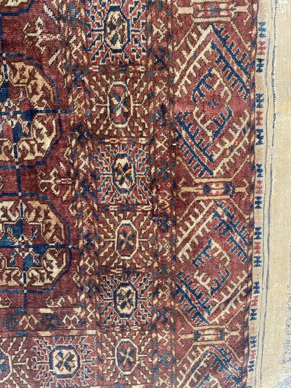 Bobyrug’s Pretty Antique Afghan Bokhara Rug For Sale 7