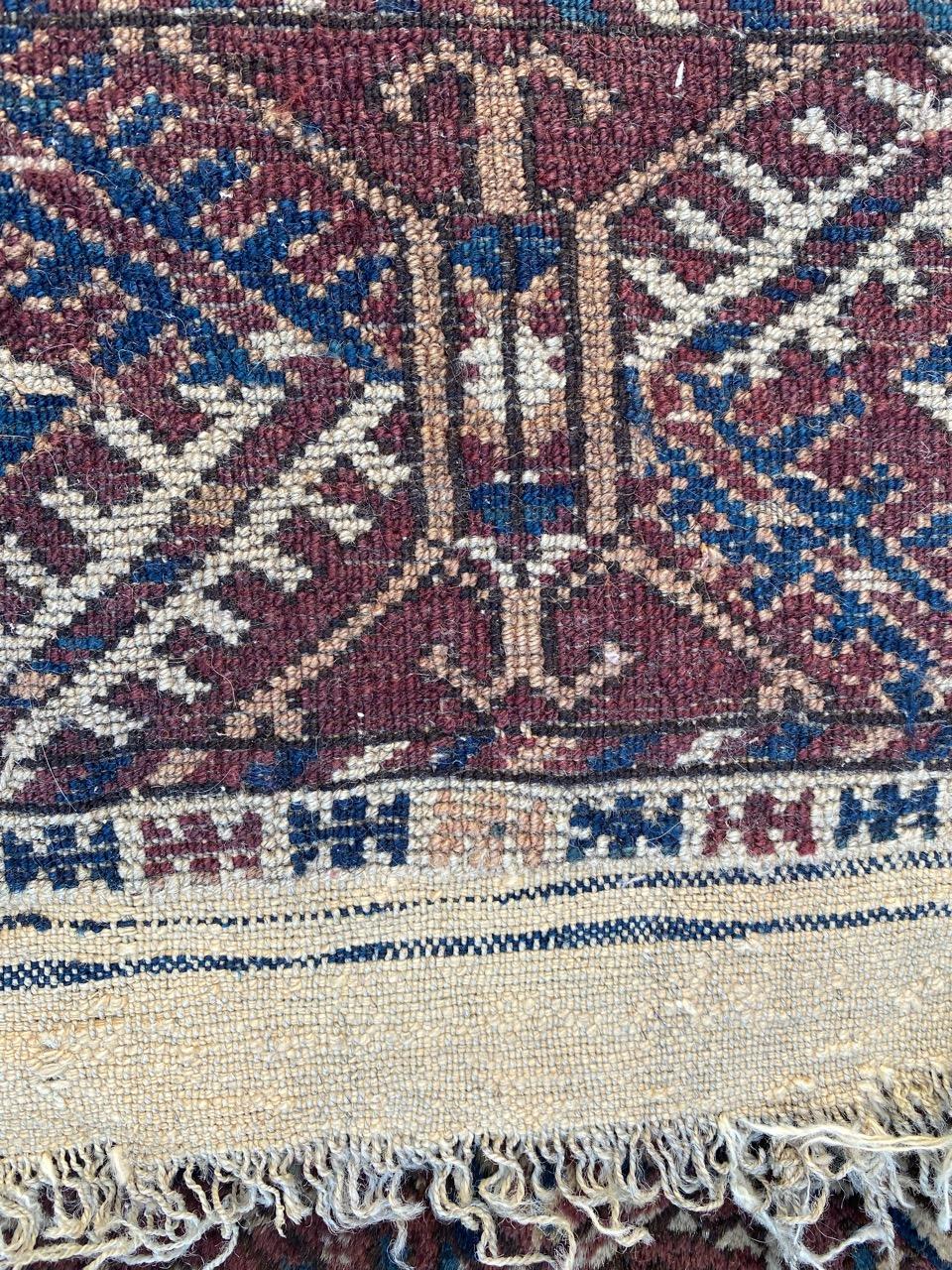 Bobyrug’s Pretty Antique Afghan Bokhara Rug For Sale 11