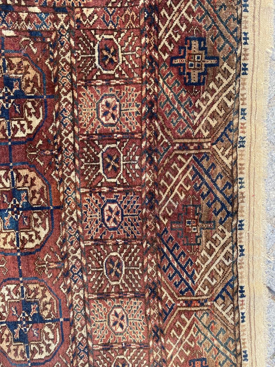 Bobyrug’s Pretty Antique Afghan Bokhara Rug For Sale 1