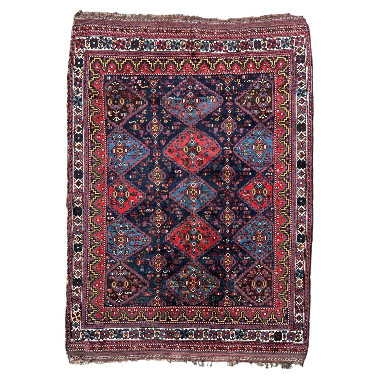 Pretty antique Afshar rug For Sale