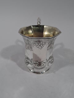 Pretty Antique American Coin Silver Baby Cup