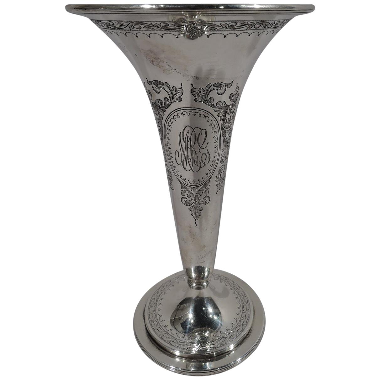 Antique American BrilliantCut Glass and Sterling Silver Vase at 1stDibs