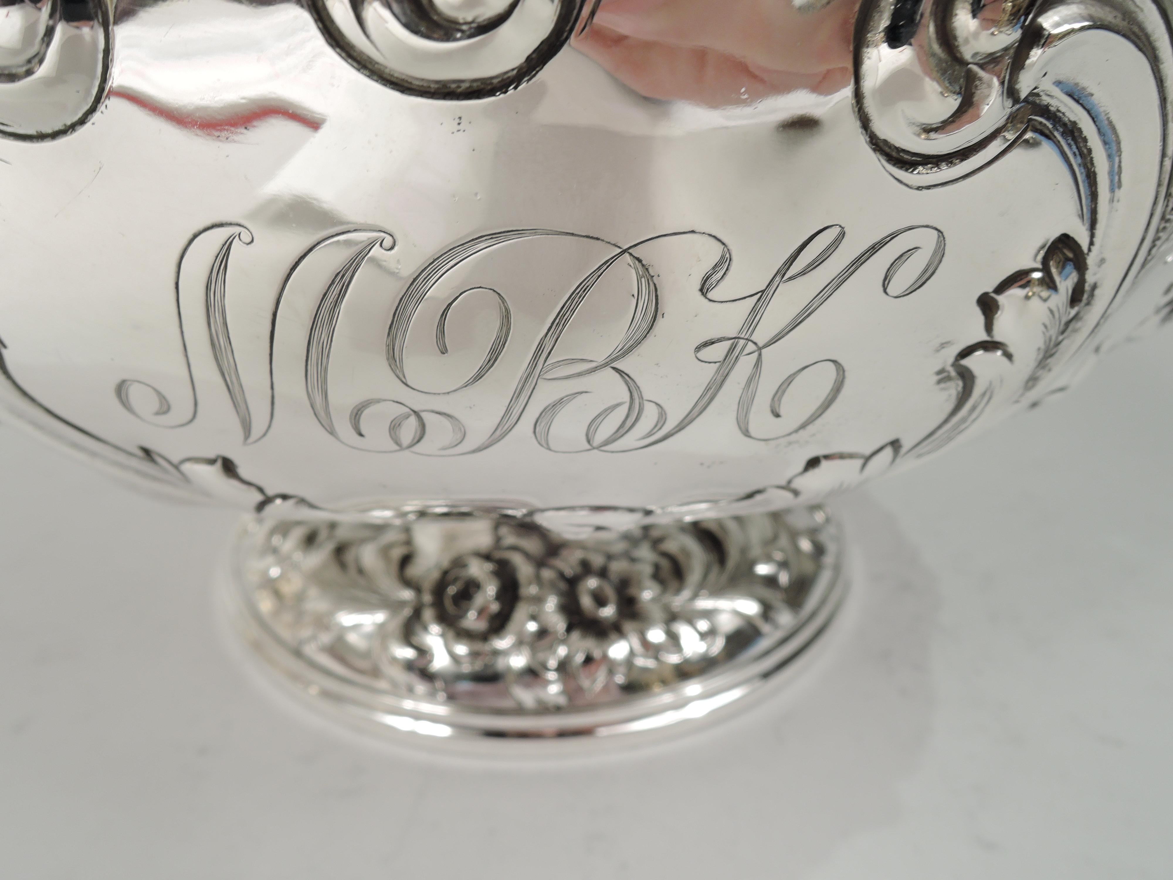 Pretty Antique American Sterling Silver Repousse Centerpiece Bowl 1
