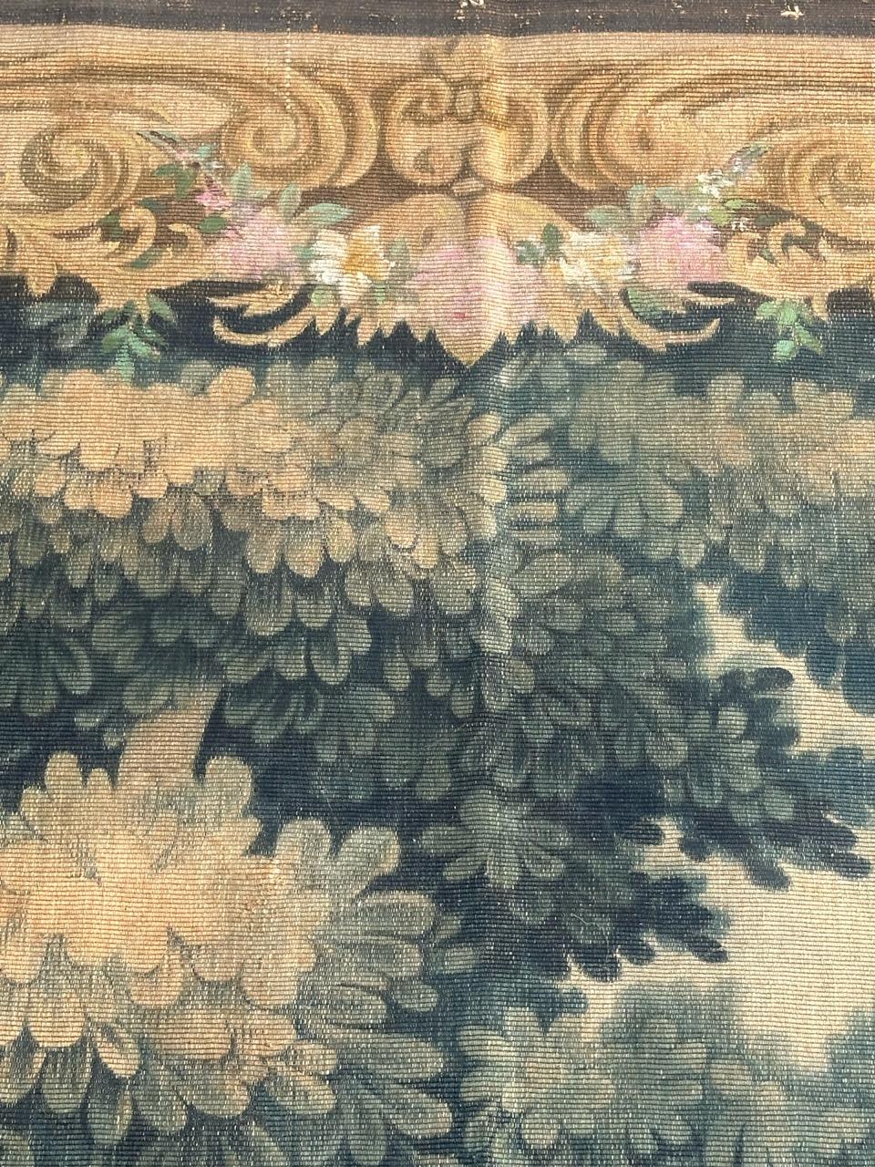 Grazioso pannello antico di arazzo dipinto a mano in cartone Aubusson in vendita 5