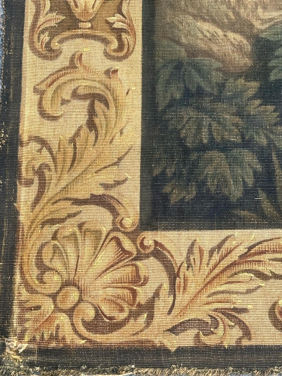 Grazioso pannello antico di arazzo dipinto a mano in cartone Aubusson in vendita 7