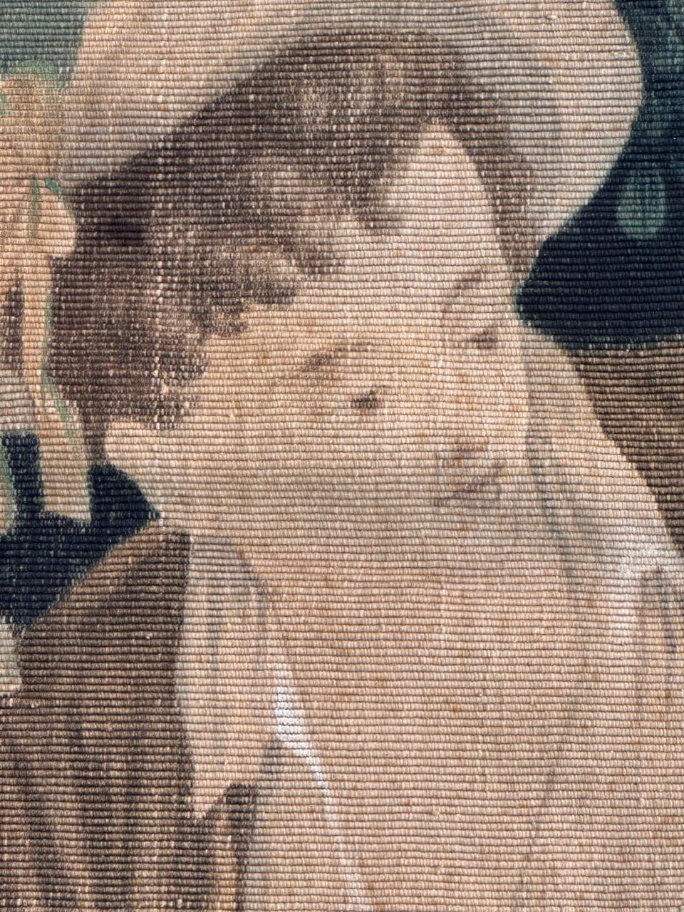 Grazioso pannello antico di arazzo dipinto a mano in cartone Aubusson in vendita 8