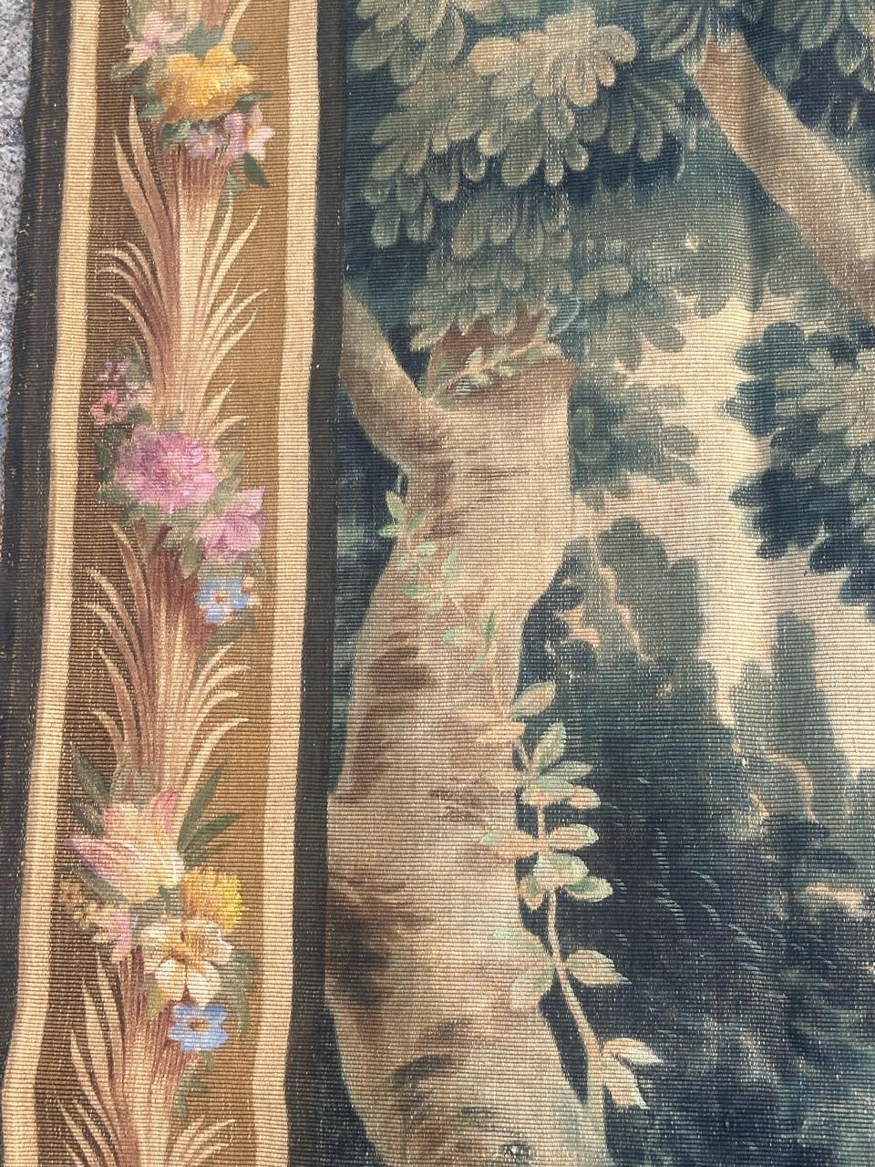 Grazioso pannello antico di arazzo dipinto a mano in cartone Aubusson in vendita 9