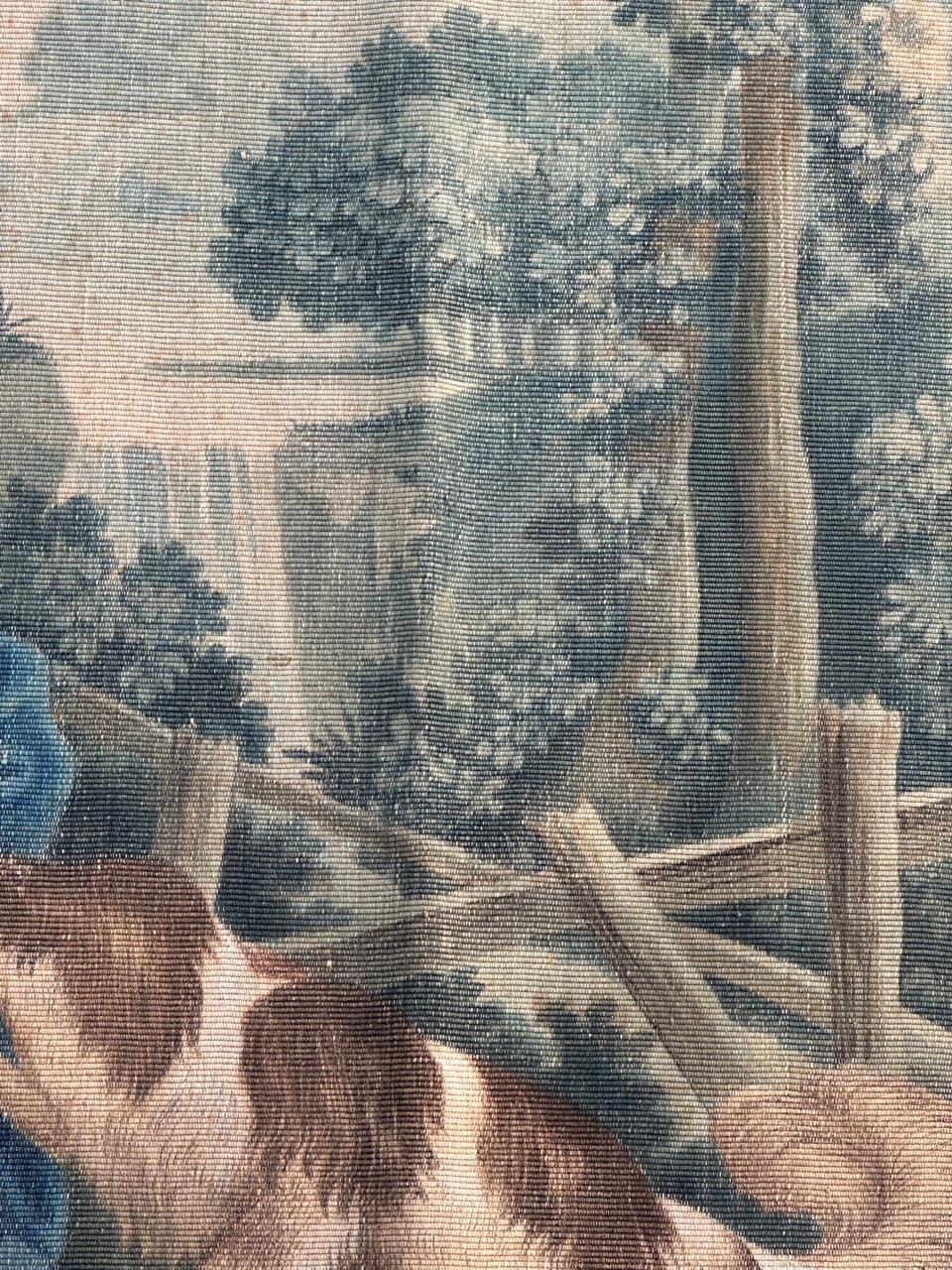 Grazioso pannello antico di arazzo dipinto a mano in cartone Aubusson in vendita 10