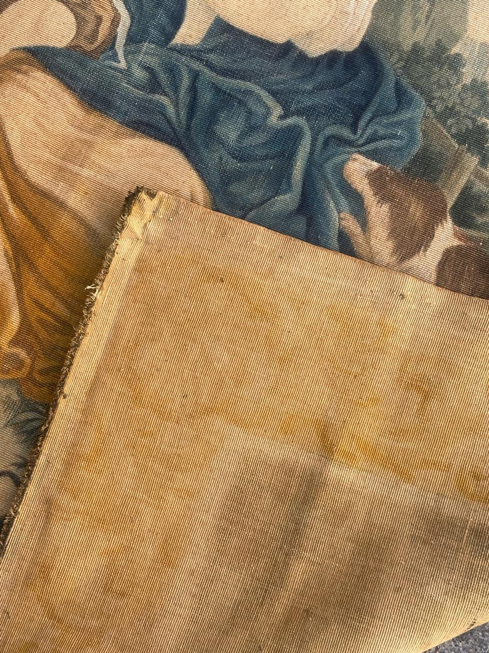 Grazioso pannello antico di arazzo dipinto a mano in cartone Aubusson in vendita 12