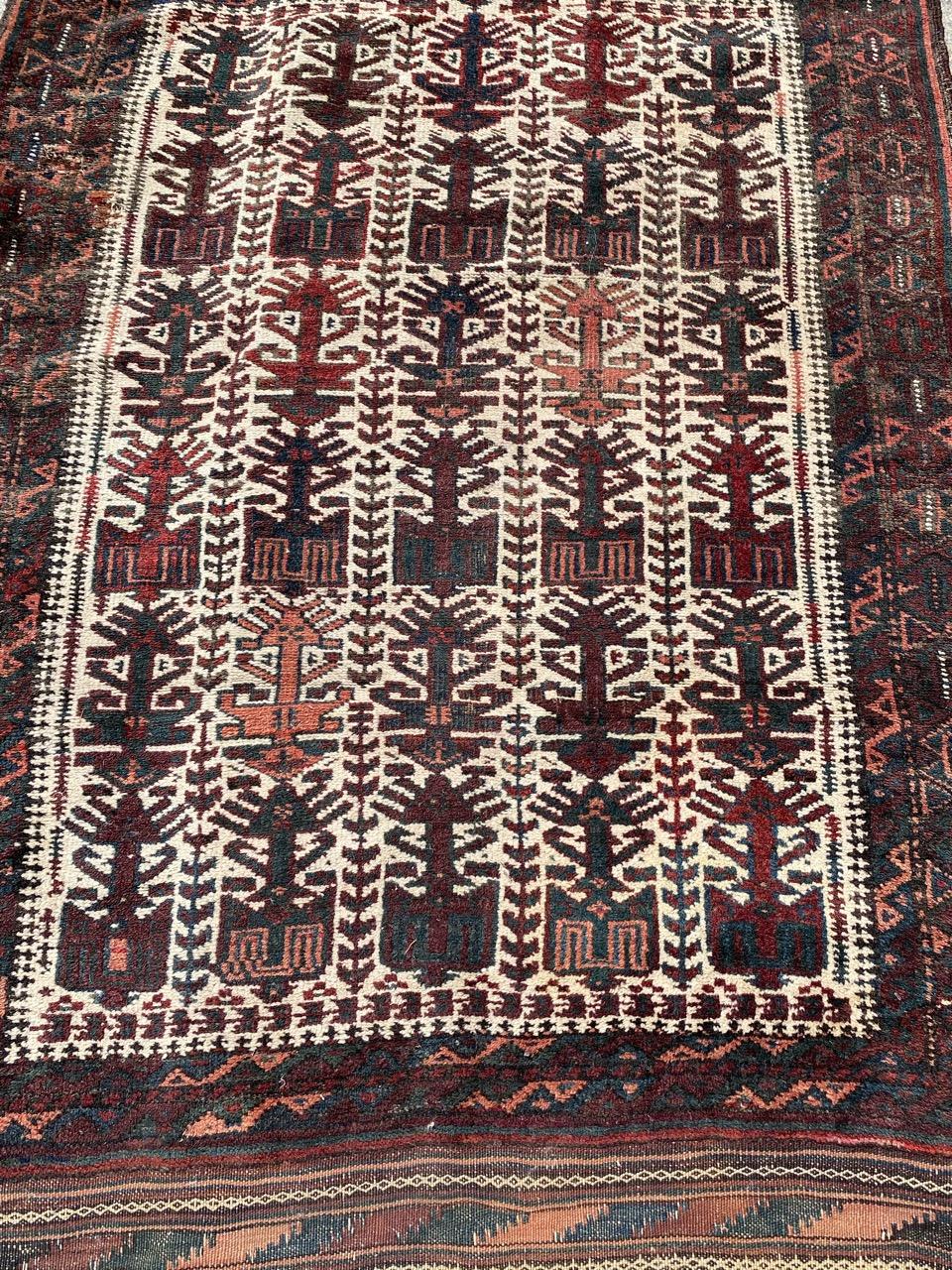 Pretty Antique Baluch Rug For Sale 3