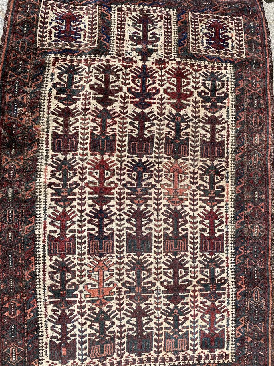 Pretty Antique Baluch Rug For Sale 4