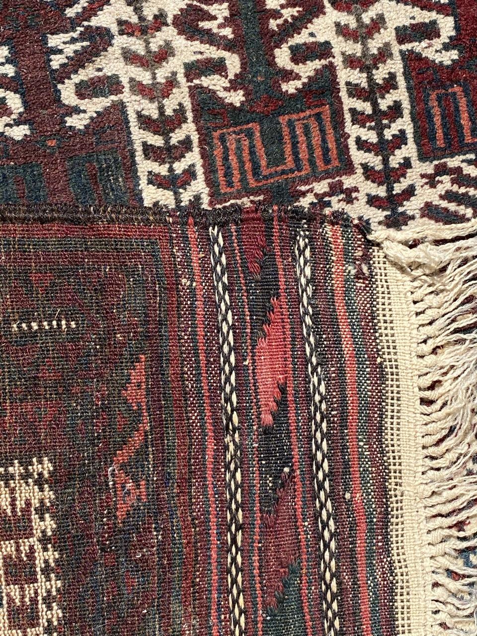 Bobyrug’s Pretty Antique Baluch Rug For Sale 5