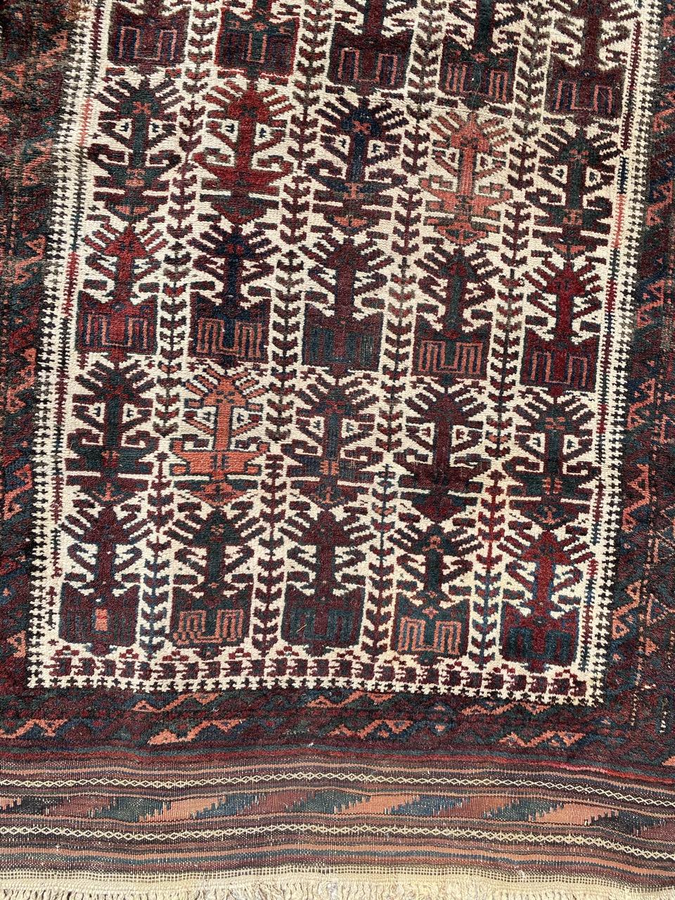 Afghan Bobyrug’s Pretty Antique Baluch Rug For Sale