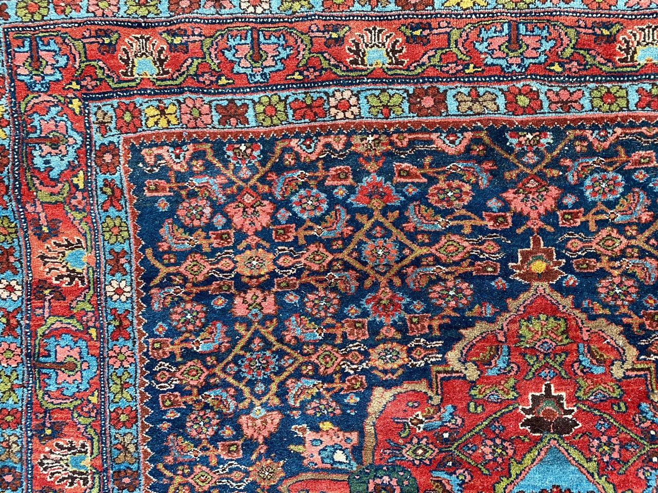 Bonita alfombra antigua Bijar en Bueno estado para la venta en Saint Ouen, FR