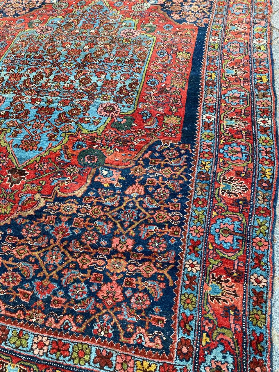 Bonita alfombra antigua Bijar Lana en venta