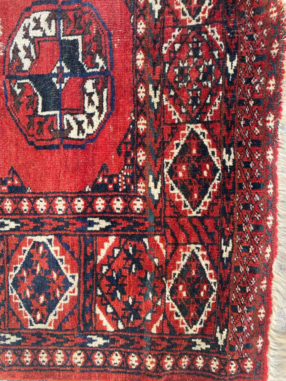 Bobyrug’s Pretty Antique Bokhara Afghan Rug For Sale 3