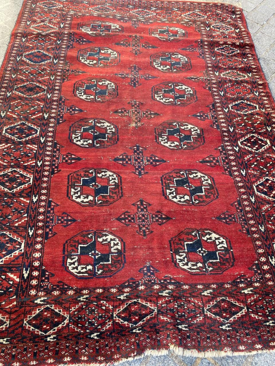 Bobyrug's Hübscher antiker Bokhara Afghan Teppich im Angebot 4