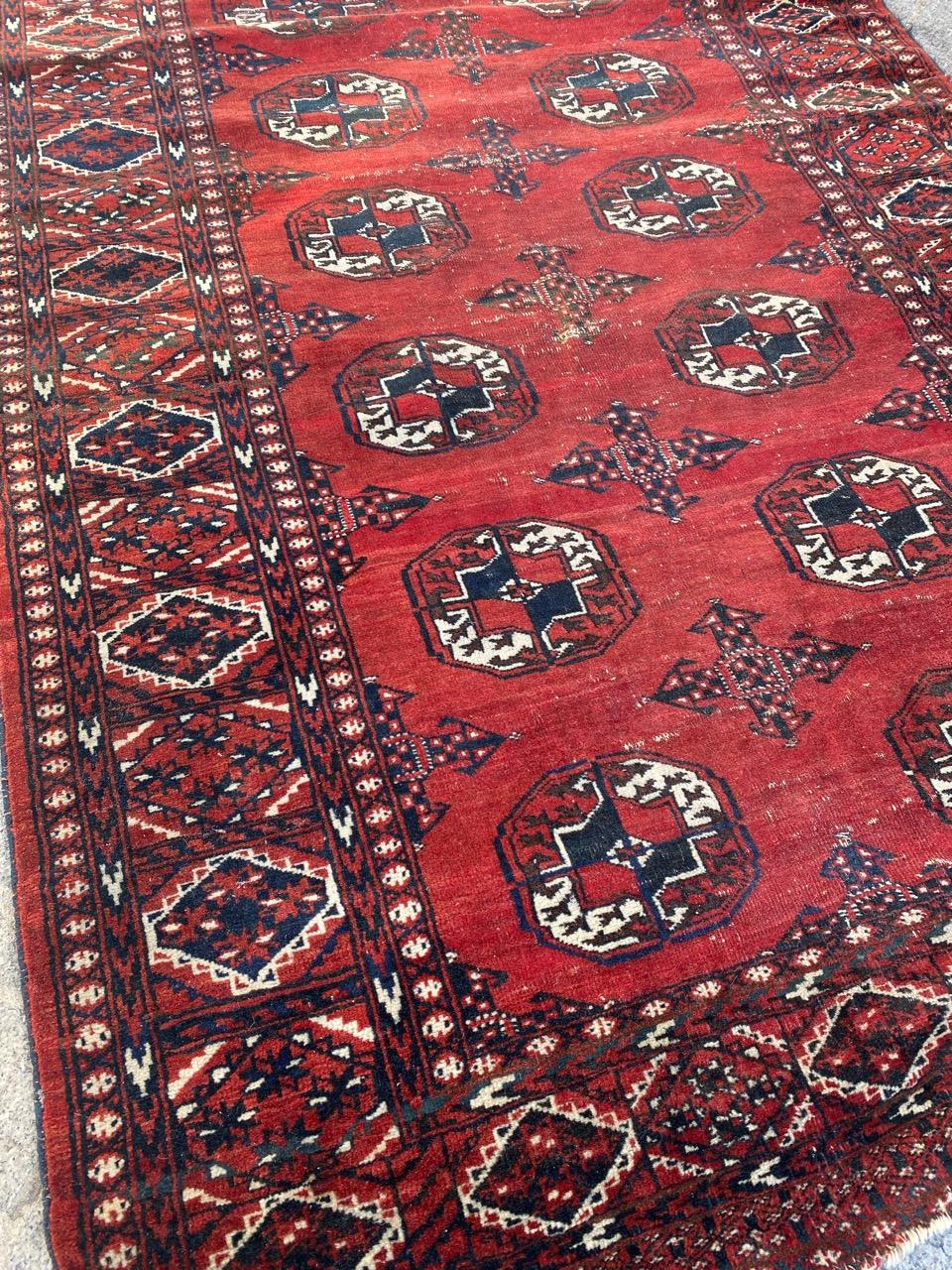 Bobyrug's Hübscher antiker Bokhara Afghan Teppich im Angebot 5